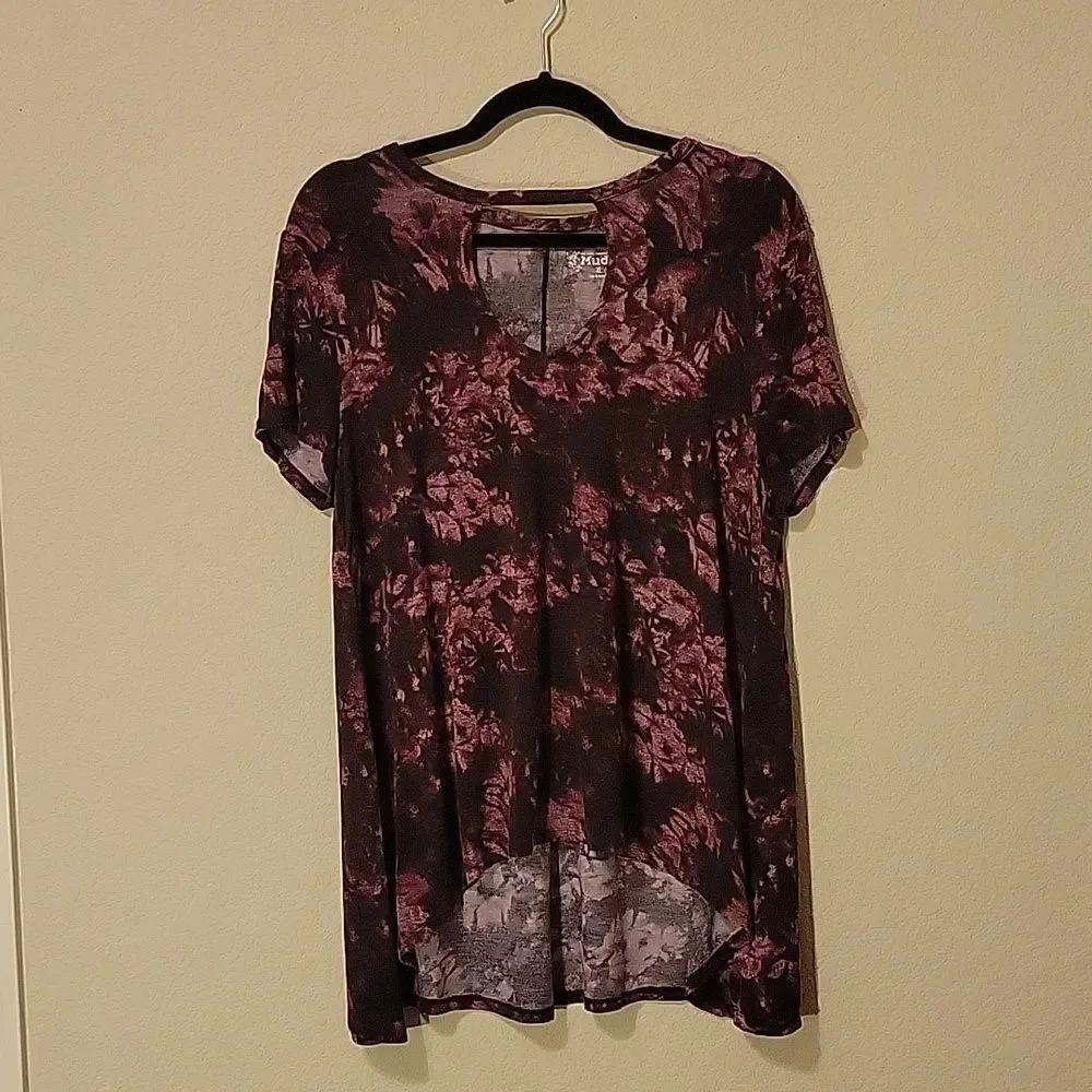 CLEARANCE Junior's XL Mudd short sleeve high low blouse